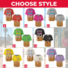 Personalized Ice Cream Waffle Cone Baseball Jersey, Custom Name and Number Baseball Jersey, Matching Youth Sports Outfit, Fun Summer Gift