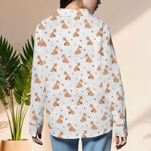 Retro Woodland Fox Women Blouse, Fox Lover Gift