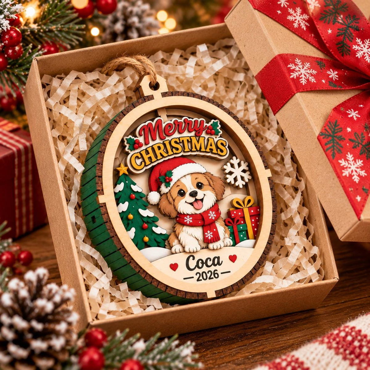 Personalized Christmas Ornament 2026, Custom Photo 3D Wooden Ornament, Baby First Christmas, Custom Name Holiday Keepsake