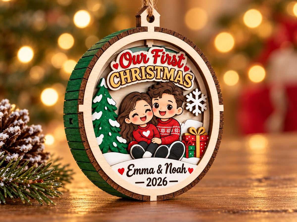 Personalized Christmas Ornament 2026, Custom Photo 3D Wooden Ornament, Baby First Christmas, Custom Name Holiday Keepsake