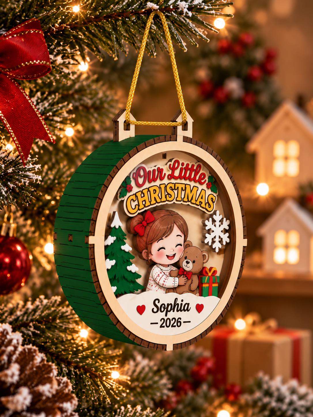 Personalized Christmas Ornament 2026, Custom Photo 3D Wooden Ornament, Baby First Christmas, Custom Name Holiday Keepsake