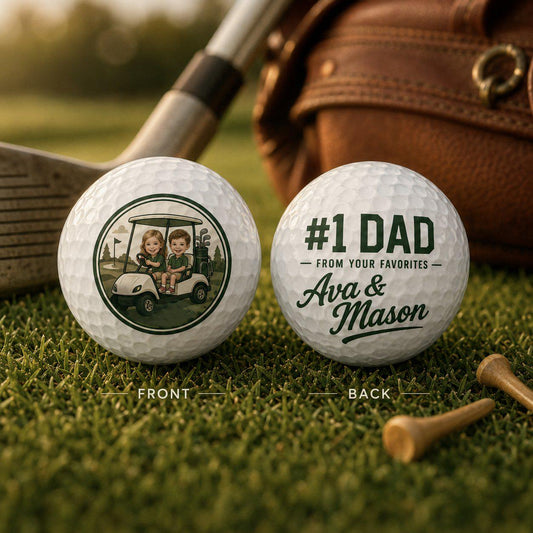 Custom Family Picture Golf Balls, Personalized Dad Gift, Funny Golf Gifts, Custom Photo Golf Ball For Husband, Christmas Golfer Gift
