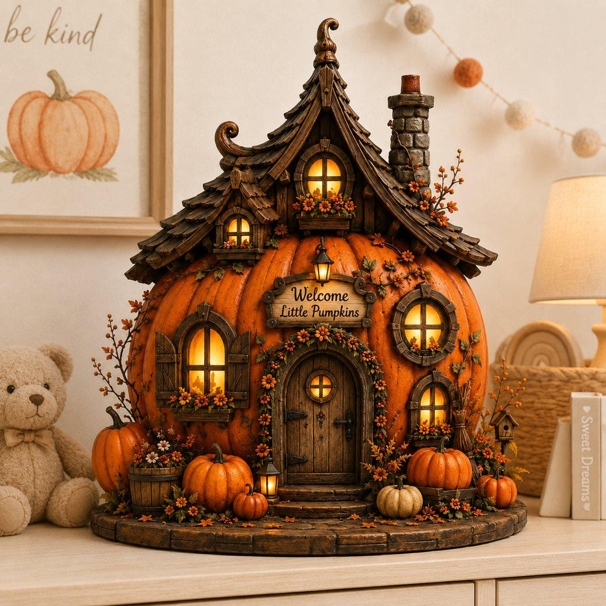 Personalized Pumpkin House Wooden Sign, Custom Halloween Pumpkin Cottage Sign, Fall Harvest Decor, Autumn Wooden Sign, Pumpkin Season Gift