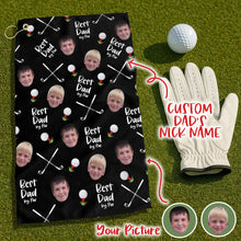 Custom Kid Face Golf Towel, Best Dad By Par Golf Gift, Funny Christmas Gift Ideas, Personalized Towel For Golf Lovers