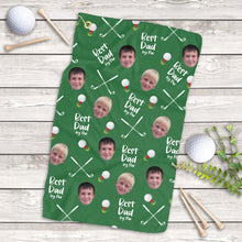 Custom Kid Face Golf Towel, Best Dad By Par Golf Gift, Funny Christmas Gift Ideas, Personalized Towel For Golf Lovers