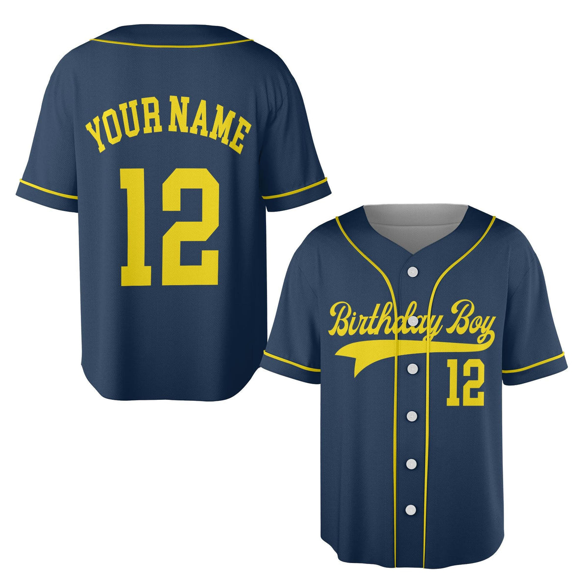 Custom Birthday Boy Baseball Jersey, Solid Navy Blue Team Shirt, Personalized Name Number Uniform, Matching Sports Party Outfit