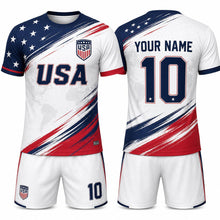 Personalized USA 2026 Soccer Jersey, Custom Name Number America Shirt, Red White Blue, Patriotic Soccer Uniform for Men Women Youth Kids