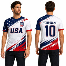 Personalized USA 2026 Soccer Jersey, Custom Name Number America Shirt, Red White Blue, Patriotic Soccer Uniform for Men Women Youth Kids