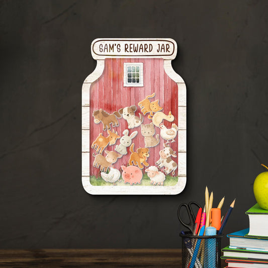 Farmhouse Animals Reward Jar For Kids, Teacher Classroom Personalized Reward Jar, Farmhouse Theme Jar, Back to School Gift