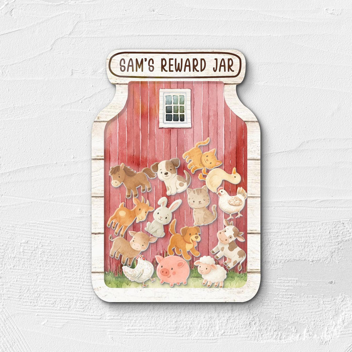 Farmhouse Animals Reward Jar For Kids, Teacher Classroom Personalized Reward Jar, Farmhouse Theme Jar, Back to School Gift