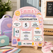 Personalized First Day of School Sign, Last Day Of Kindergarten 1st Day of School Name Prop, Preschool Back to School Board Kid Gift