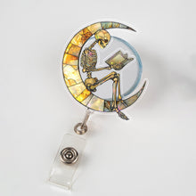 Skeleton Reading Book Badge Reel, Funny Halloween Book Badge, Book Lover Gift, Nurse Teacher Librarian Gifts
