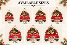 Personalized Christmas Door Hanger with Custom Pet & Family Name, Wooden Christmas Truck Sign, Custom Dog Door Decor, Holiday Gift