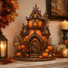 Personalized Pumpkin Cottage Wooden Sign, Custom Halloween Pumpkin House Sign, Pumpkin Fairy House Wooden Sign, Fall Decor, Halloween Gift