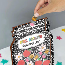 Composition Book Teacher Reward Jar, Custom Classroom Jar, Back To School Gift