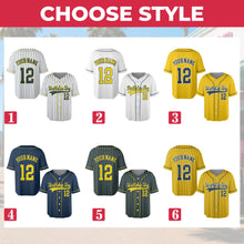 Yellow Pinstripe Baseball Jersey, Custom Birthday Boy Shirt, Personalized Name and Number Uniform, Matching Sports Outfit