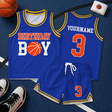 Custom Basketball Birthday Jersey Set For Boys, Personalized Name Number & Age Jersey Set, Birthday Boy Sports Outfit