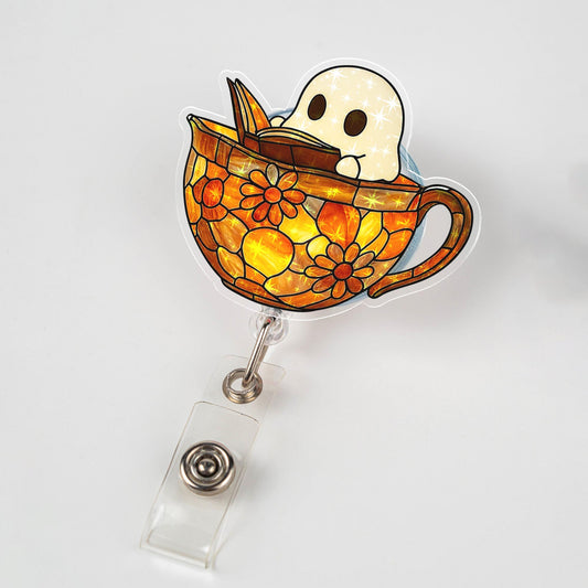 Halloween Ghost and Book Badge Reel, Halloween Fall Vibes ID Clip