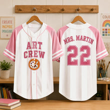 Custom Subject Teacher Baseball Jersey Shirt, Personalized Teacher Name & Number Pinstripe Jersey, First Day Outfit, Teacher Squad Gift