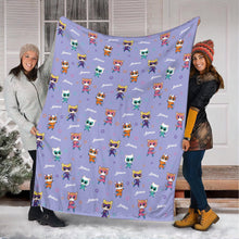 Purple Superkitties Custom Kid Fleece Blanket