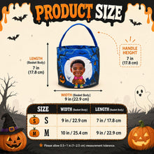 Custom Name Striped Boo Basket, Personalized Halloween Candy Bucket, Trick Or Treat Bag, Halloween Party Decor, Spooky Season Gift