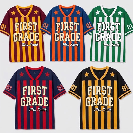 Personalized Teacher Name Sports Jersey, Custom Number Football Jersey, Back To School Gift, Baseball Mom