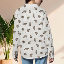 Retro Racoon Women Blouse, Racoon Lover Gift