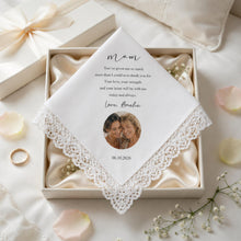 Custom Photo Wedding Handkerchief, Personalized Thank You Hanky for Parents Grandparents, Mother Father Bride Gift