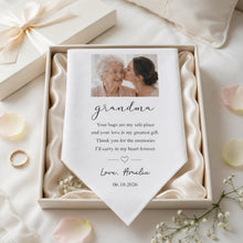 Custom Photo Wedding Handkerchief, Personalized Thank You Hanky for Parents Grandparents, Mother Father Bride Gift