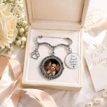 Custom Pet Memorial Wedding Photo Charm Pin, Personalized Dog Memorial Brooch, Bouquet Keepsake for Bride, Paw Charm Gift