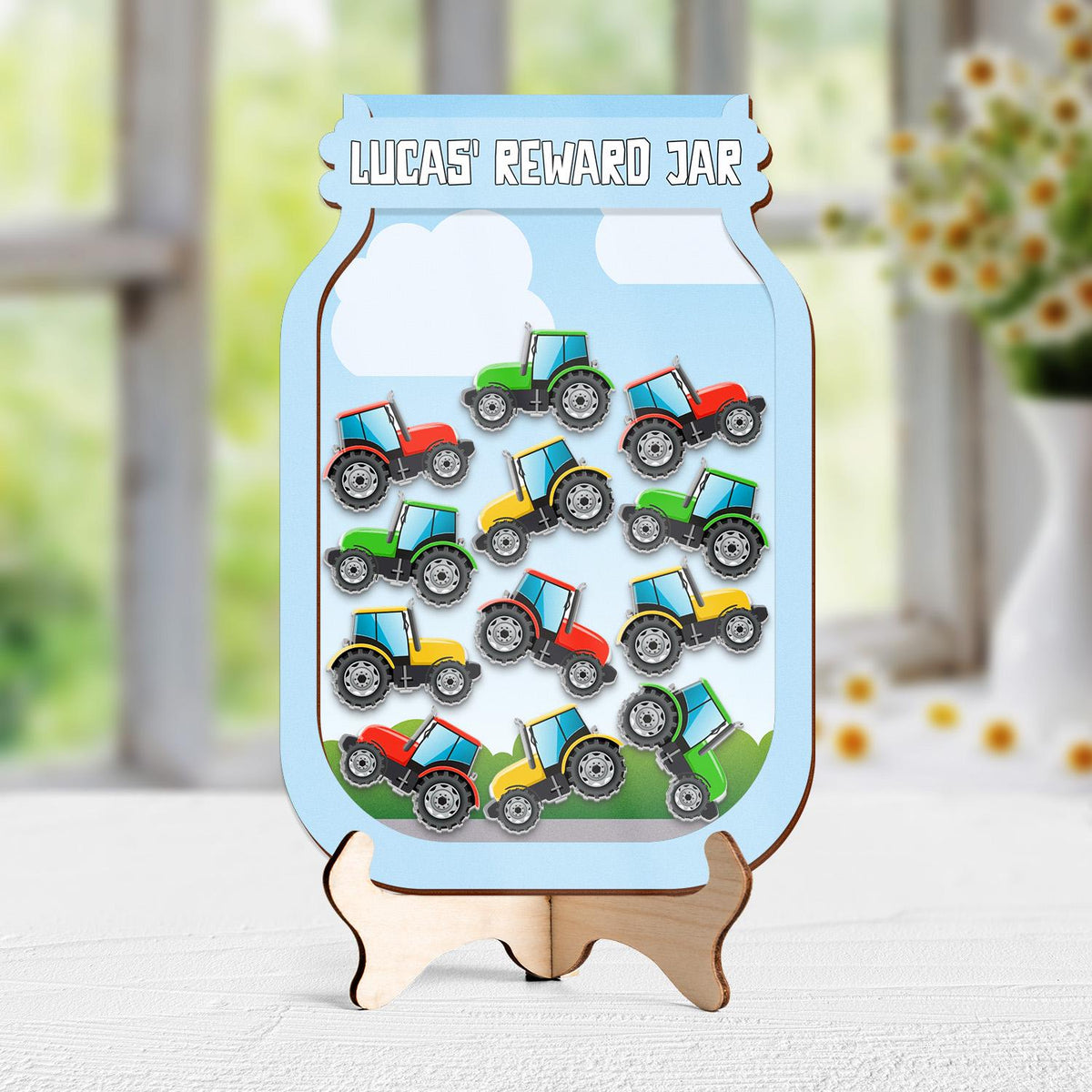 Personalized Tractor Reward Jar For Kids, Back To School Gift