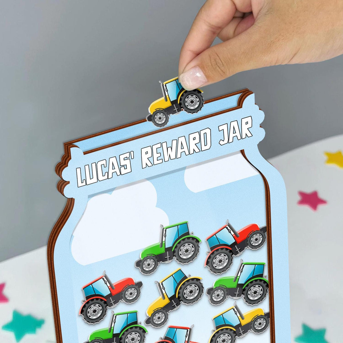 Personalized Tractor Reward Jar For Kids, Back To School Gift