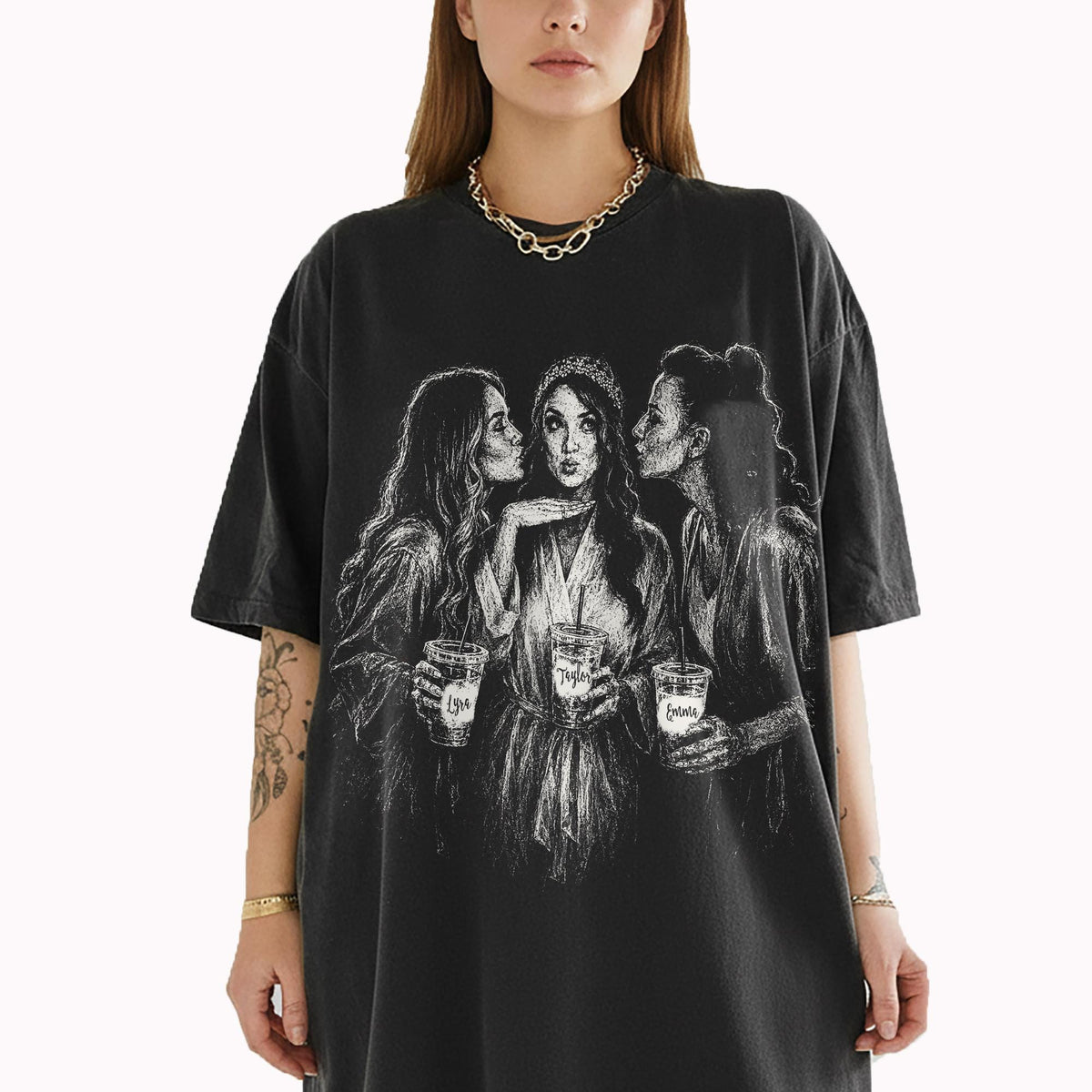 Custom Bride & Bridesmaids Halloween Shirt, Personalized Photo Witchy Team Bride Tee, Gothic Bachelorette Party Gift, Bridal Party Gift