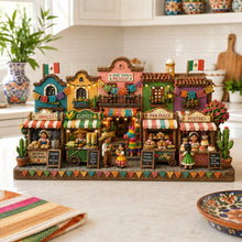 Cinco de Mayo Wooden Sign, Mexican Street Miniature Decor, Fiesta Market Scene, Colorful Shelf Display, Cultural Gift