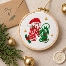 Embroidered Custom Name Christmas Ornament, Holiday Keepsake, Personalized Gingerbread Letter Ornament, Christmas Tree Decor