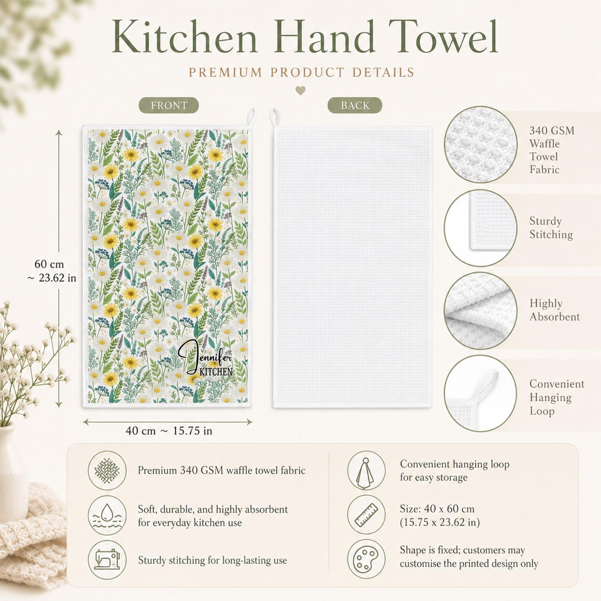 Custom Toile De Jouy Haunted Home Halloween Towel, Personalized Family Kitchen Towel, Spooky Fall Kitchen Decor, Halloween Hostess Gift